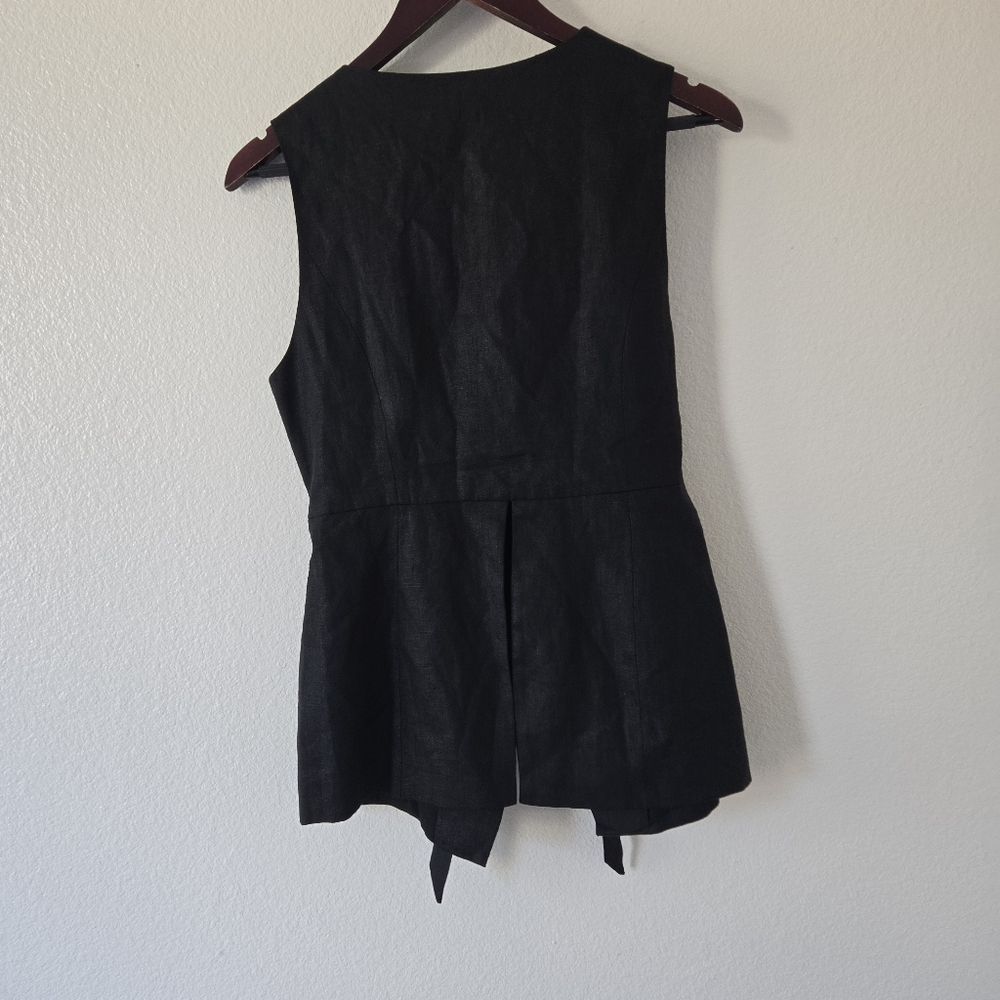 NWT DISSH Alessia Linen Vest Top in Black Size 6 US Tailored Longline Lined - Picture 9 of 16